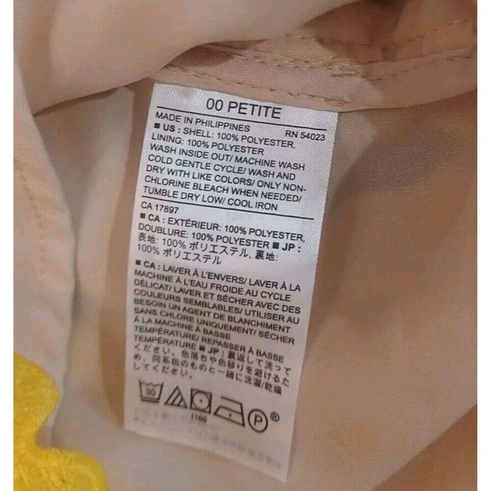 Banana Republic Embroidered Sleeveless Dress 00p Yellow Boho Feminin Cottagecore - Picture 10 of 10